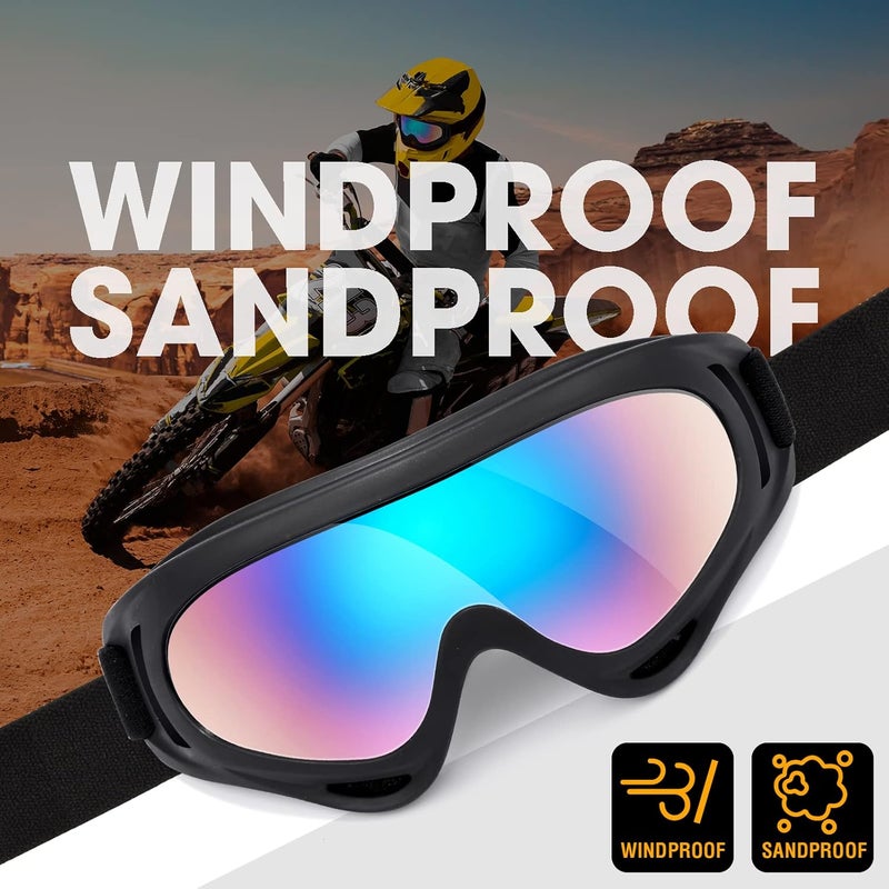 MAMBAOUT Kids Motorcycle Goggles - 2-Pack Dirt Bike Off-Road Racing Goggles for Boys & Girls - Image 2