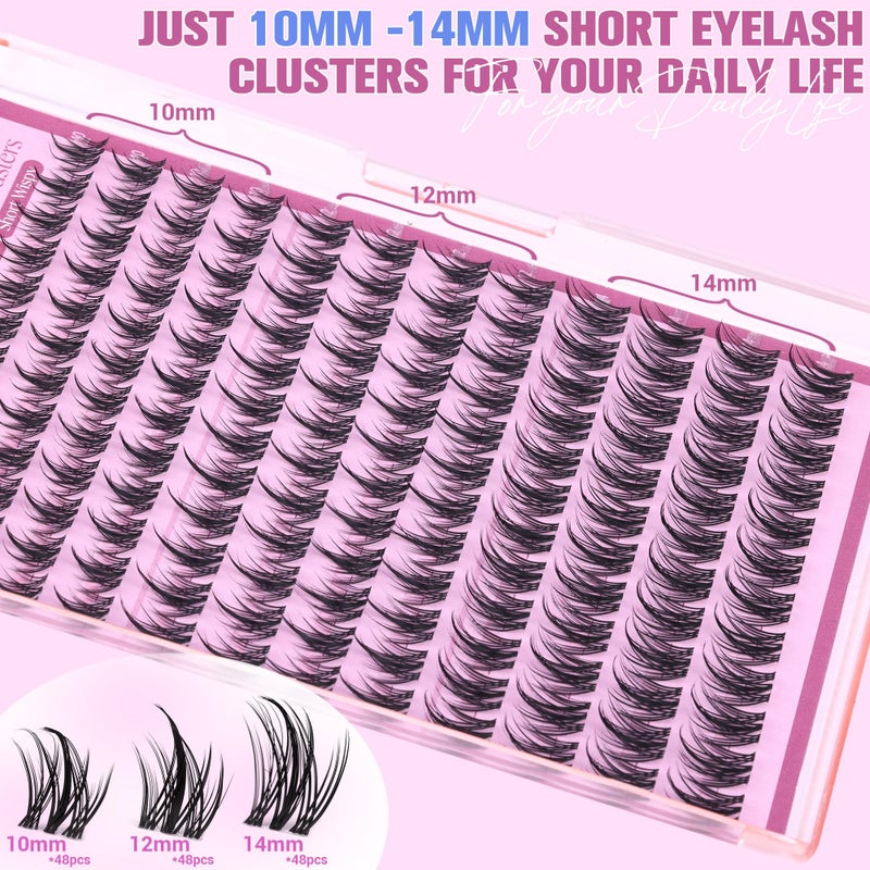Winifred Fairy Lash Clusters Wispy Eyelash Clusters 10-14mm Cluster Eyelash Extensions Natural Invisible Clear Band Lashes Clusters Spiky Anime Lash Extension Natural Look Manga Individual Lashes - Image 4