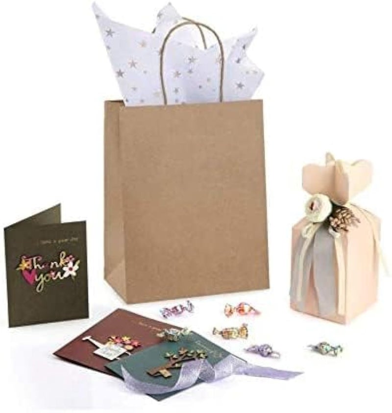 50 large kraft brown paper bags 31cm length×31cm height×14cm width Brown - Image 3