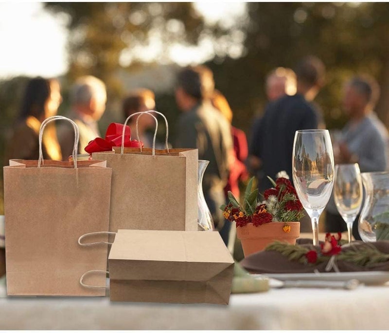 50 large kraft brown paper bags 31cm length×31cm height×14cm width Brown - Image 2