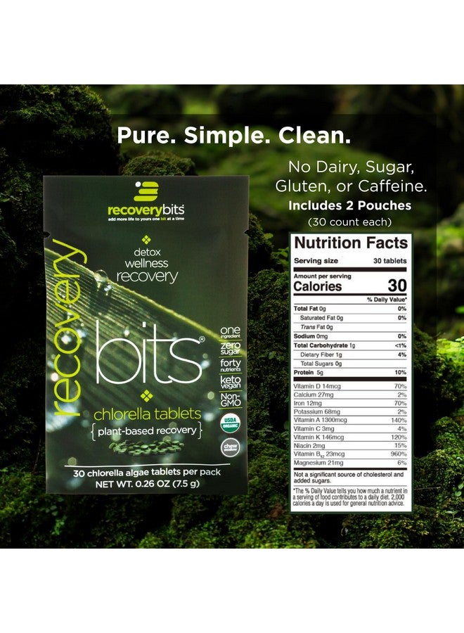 ENERGYBITS ENERGYbits/RECOVERYbits - Organic Spirulina & Chlorella Tablets - Single Serving Sample Packs - Algae Superfood - High Protein, Chlorophyll - Self Care - Vegan, Keto, Gluten Free - 4 Bags, 30/Bag - Image 4