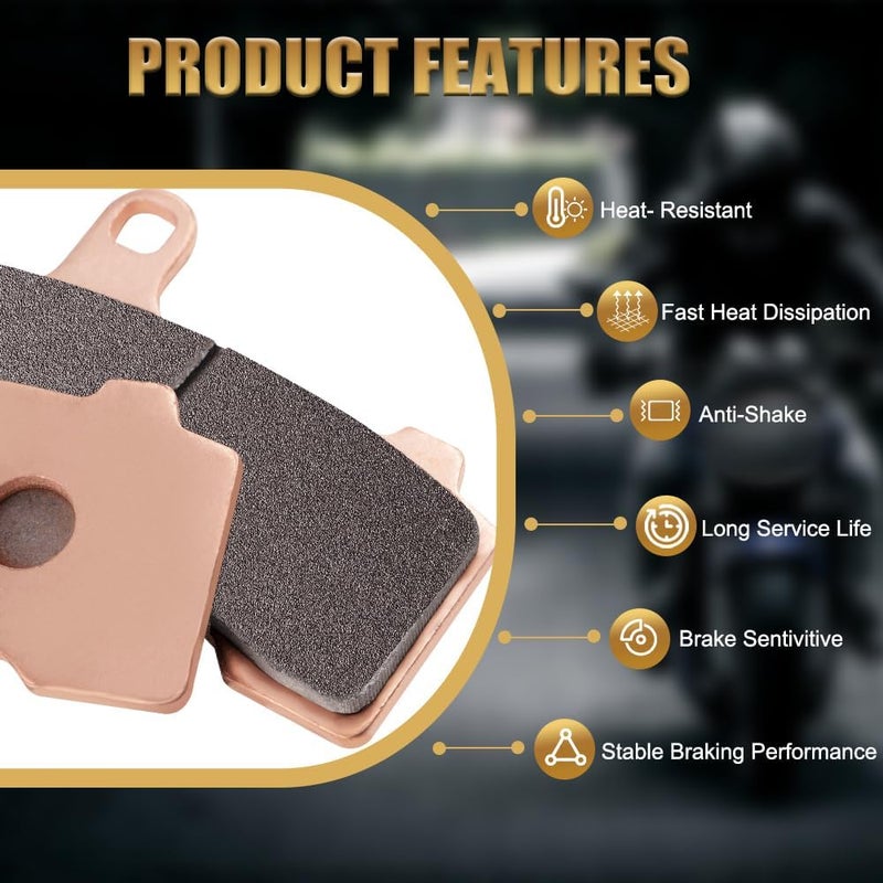 S SYUU Front Rear Sintered Copper Alloy Disc Brake Pads for Harley Davidson XL 883 1200 Sportster 2004-2013 - Image 3