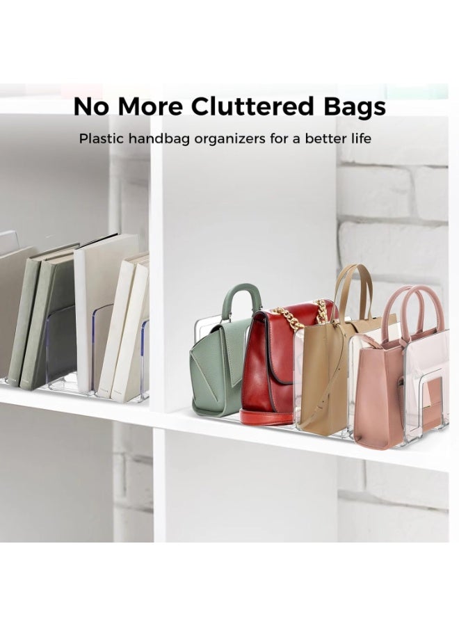 PTTIMFFM 2-Pack Clear Purse Organizer and Shelf Divider, Multi-Section Storage Rack for Handbags, Totes, Magazines, Office Essentials (32 x 15 x 13 cm)  - Image 4