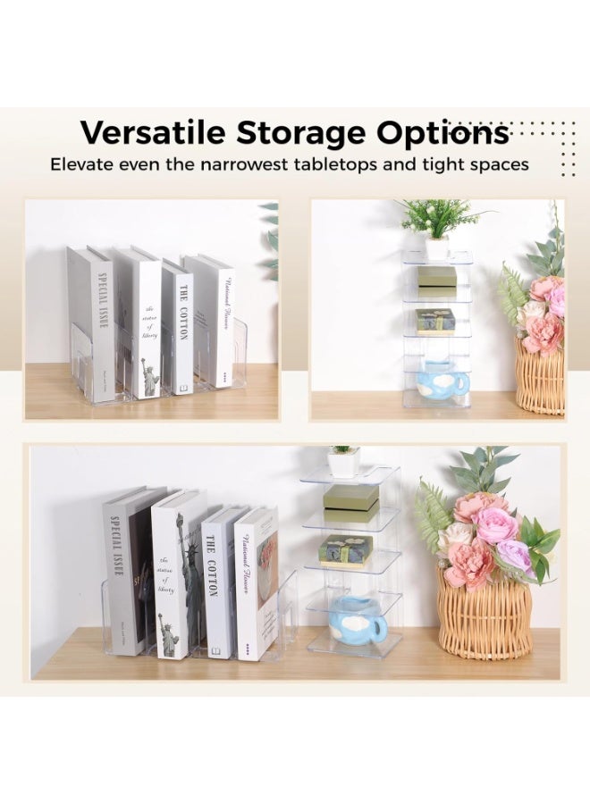 PTTIMFFM 2-Pack Clear Purse Organizer and Shelf Divider, Multi-Section Storage Rack for Handbags, Totes, Magazines, Office Essentials (32 x 15 x 13 cm)  - Image 2