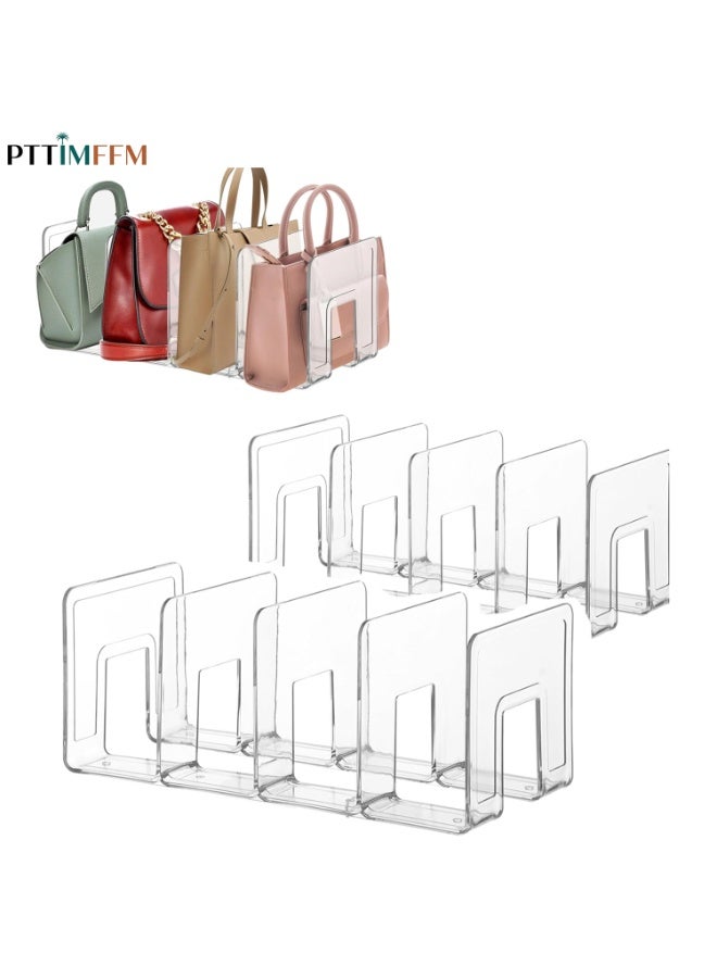 PTTIMFFM 2-Pack Clear Purse Organizer and Shelf Divider, Multi-Section Storage Rack for Handbags, Totes, Magazines, Office Essentials (32 x 15 x 13 cm)  - Image 1
