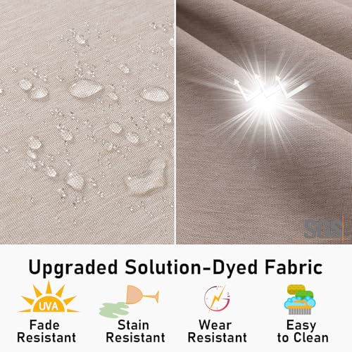 Topotdor Outdoor Chair Cushions Set of 2, Waterproof Patio Chair Cushions for Outdoor Furniture, Round Corner Seat Chair Pads with Ties for Patio Garden Dining Office, 17"x16"x2", Beige - Image 4