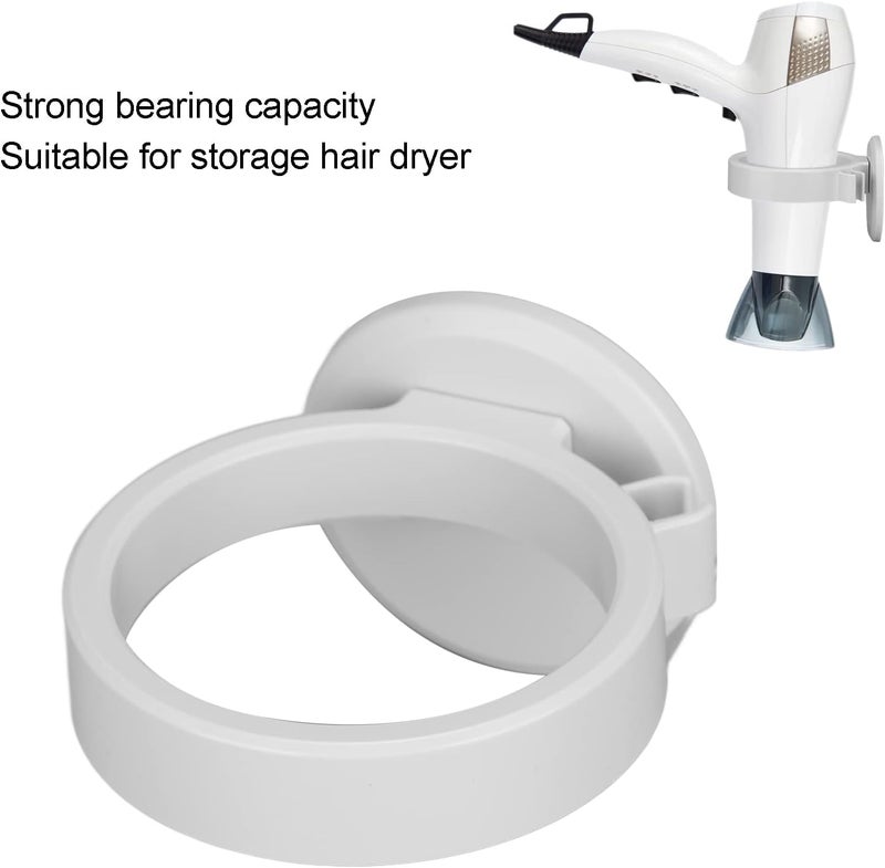 Junlucki Hair Dryer Holder Stand, Wall Mounted Hair Dryer Rack Self Adhesive Space Saving Hair Dryer Storage Organizer Blow Dryer Holder for Bathroom (White) - Image 4