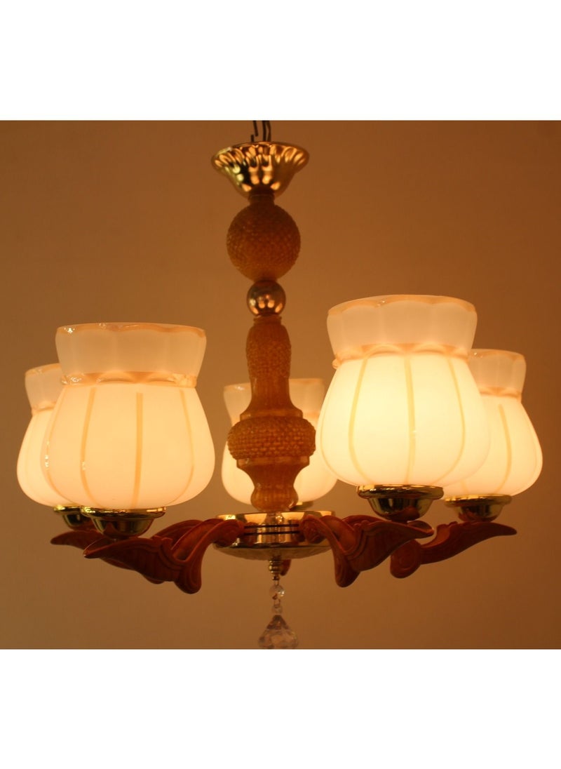 Generic Modern Chandelier- Decorative glass shade-2090/5 Yellow  - Image 5