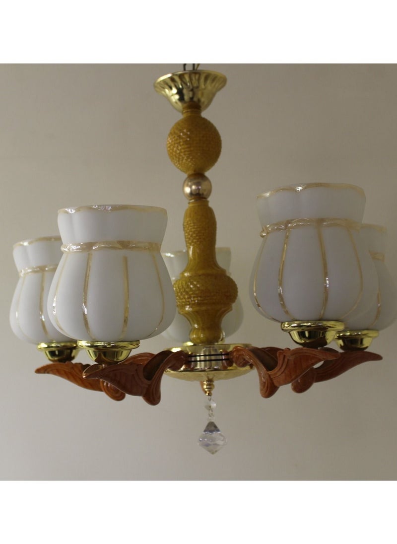 Generic Modern Chandelier- Decorative glass shade-2090/5 Yellow  - Image 3