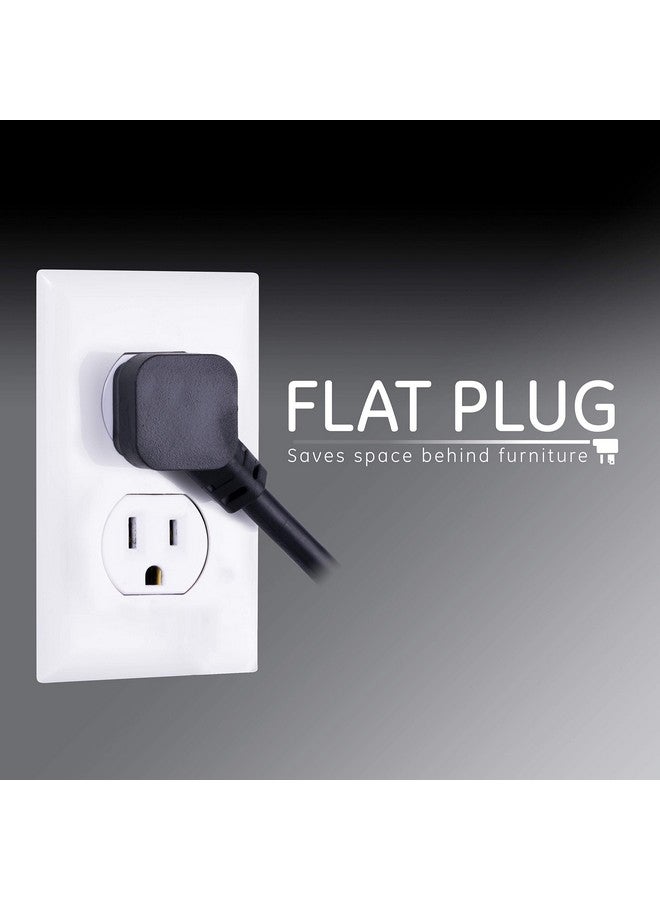 GE 6-Outlet Surge Protector, 20 Ft Extension Cord, Power Strip, 800 Joules, Flat Plug, Twist-to-Close Safety Covers, Protected Indicator Light, UL Listed, Black, 50769 - Image 3