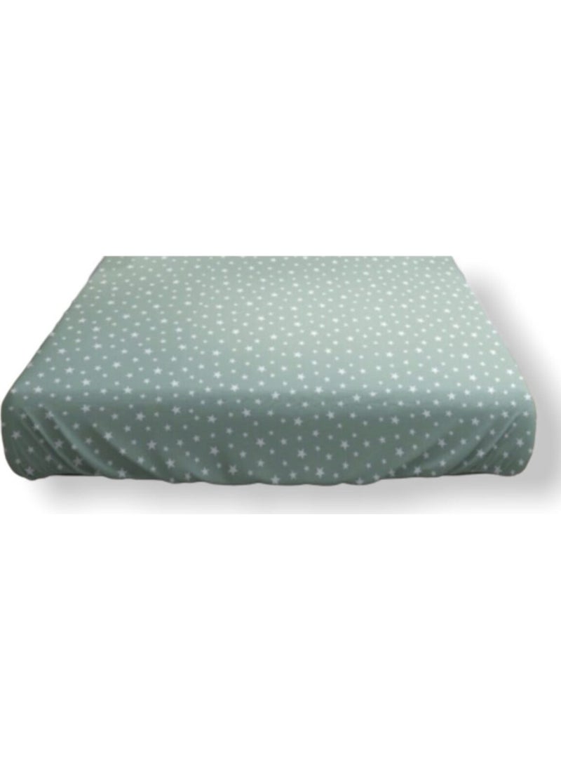 Bebek Özel Baby Special Cotton Baby and Kids Elastic Sheet with Star Pattern 70 x 140 cm  - Image 2