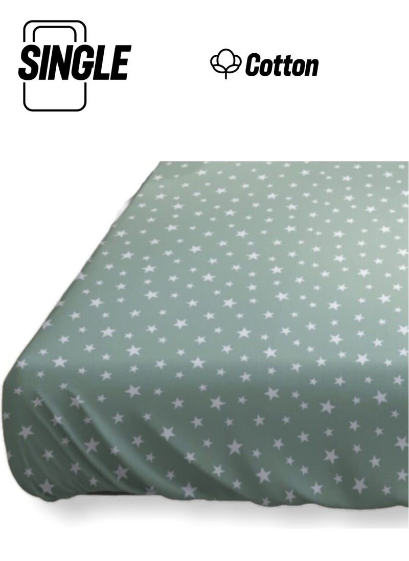 Bebek Özel Baby Special Cotton Baby and Kids Elastic Sheet with Star Pattern 70 x 140 cm  - Image 1