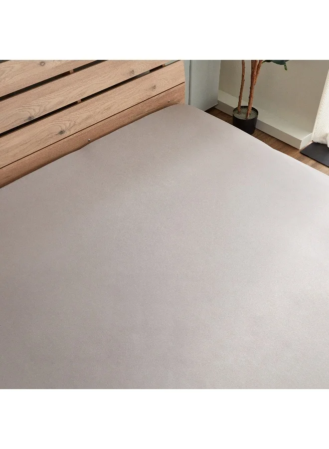 Home Box Derby Solid Microfiber Queen Fitted Sheet - 150x200+25 cm