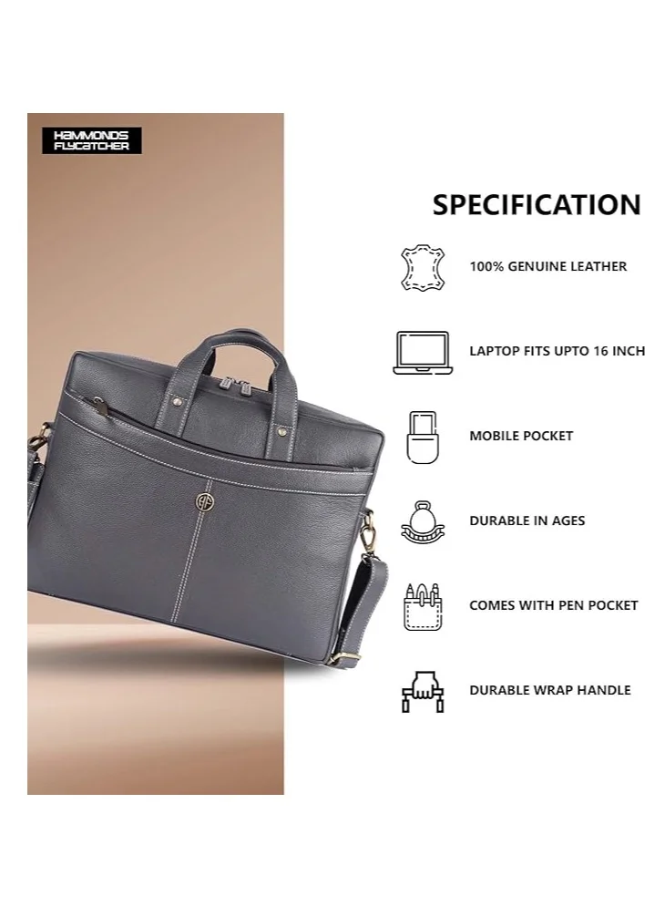 Hammonds Flycatcher  Bombay Leather 15.6 inch Laptop Messenger Bag (L=39,H=29, B=8 cm) LB122 | 1B16 for Men | Best Price UAE