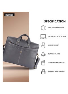 HAMMONDS FLYCATCHER Bombay Leather 15.6 inch Laptop Messenger Bag (L=39,H=29, B=8 cm) LB122 | 1B16  - Image 5
