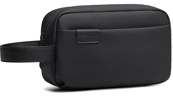 Arctic Hunter Small Toiletry Bag for Men Shaving Kits Bag A5 Size Water-Resistant Travel Pouch Bag Storage Wash Bag Handbag for Mobile Electronic Accessories, Black - Image 1