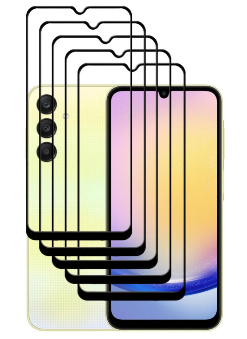 ACLIX 5 Pieces Antistatic ESD Dustproof Premium Quality High Definition Tempered Glass Screen Protector Designed For Samsung Galaxy A25 - Image 1