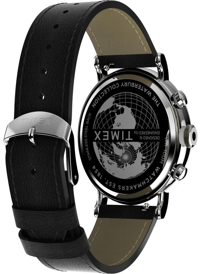 Timex Men's Waterbury Standard 43mm Watch - Black Strap Silver-Tone Dial Silver-Tone Case - Image 5