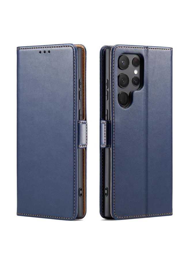 The Bros Case For Samsung Galaxy S23 Ultra 5G Fierre Shann PU Genuine Leather Texture Leather Phone Case