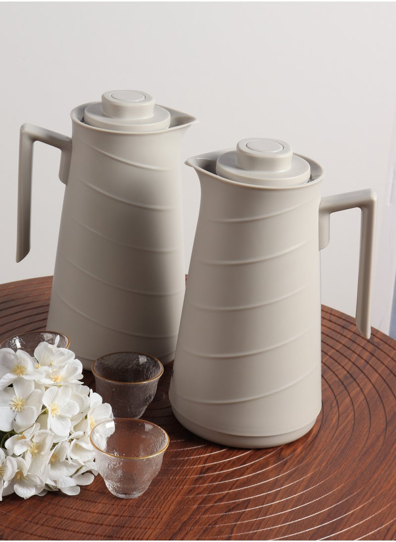 HOMEVEO Home View 1L Tea and Coffee Thermos Set maintains the temperature of drinks for a long time  - Image 1