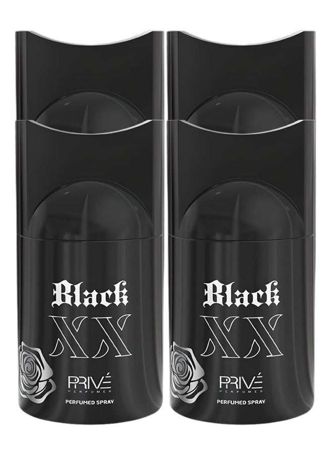 PRIVE 4 Pieces Black XX Perfumed Deodorant Spray 250ml - Image 1