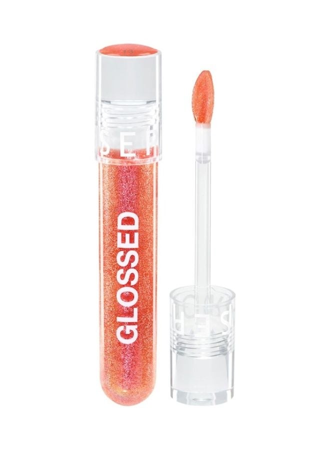 SEPHORA COLLECTION Sephora Glossed Moisturizing Lip Gloss – Glassy Shine, 13 Invincible - Golden Coral Shimmer, Hydrating & Smoothing Lip Gloss, Glittery Finish, 5 mL (0.16 oz) - Image 1