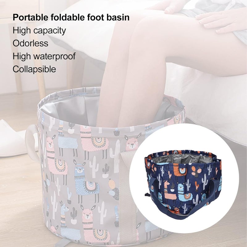 klarako 21L Collapsible Bucket For Soaking Feet, Portable Foldable Foldable Footbath Spa Bag, Outdoor Washing Camping(Marine) - Image 2