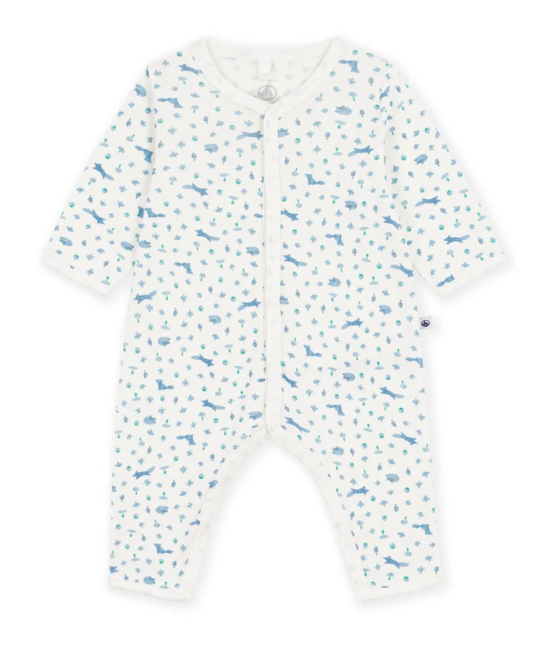 بيتي باتو Babies' Footless Fox-Print Cotton Pyjama Suit