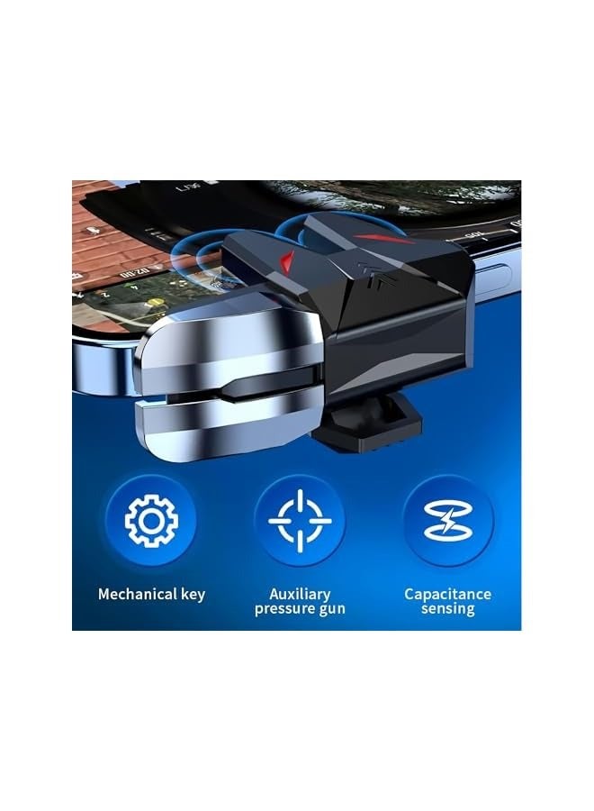 بروماس مشغل الهاتف المحمول، زوج واحد من عصا التحكم لألعاب الهاتف الخلوي 4 أصابع لتشغيل الألعاب مع التصوير الحساس والتصويب، وحدة تحكم في الألعاب المحمولة، وحدة تحكم في الهاتف المحمول لهواتف iPhone وAndroid - Image 2