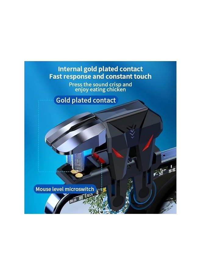 بروماس مشغل الهاتف المحمول، زوج واحد من عصا التحكم لألعاب الهاتف الخلوي 4 أصابع لتشغيل الألعاب مع التصوير الحساس والتصويب، وحدة تحكم في الألعاب المحمولة، وحدة تحكم في الهاتف المحمول لهواتف iPhone وAndroid - Image 3