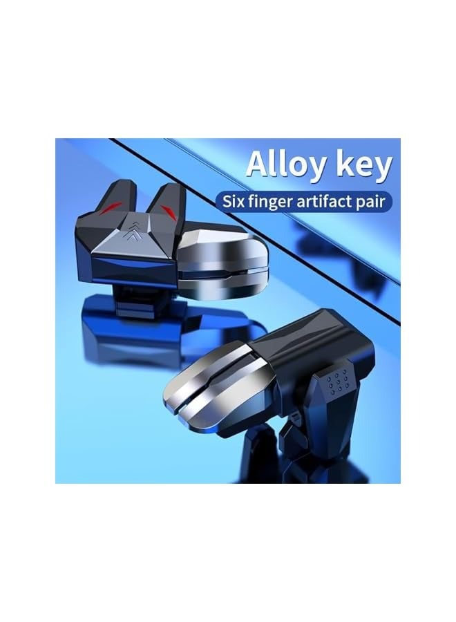 بروماس مشغل الهاتف المحمول، زوج واحد من عصا التحكم لألعاب الهاتف الخلوي 4 أصابع لتشغيل الألعاب مع التصوير الحساس والتصويب، وحدة تحكم في الألعاب المحمولة، وحدة تحكم في الهاتف المحمول لهواتف iPhone وAndroid - Image 5