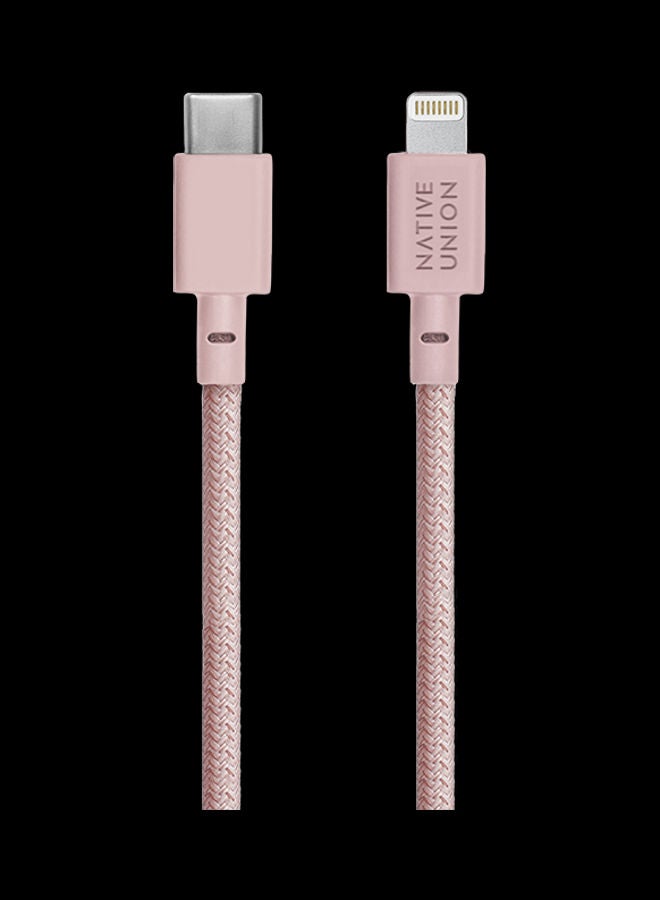 ناتيف يونيون كابل شحن من USB-C إلى Lightning وردي - Image 2
