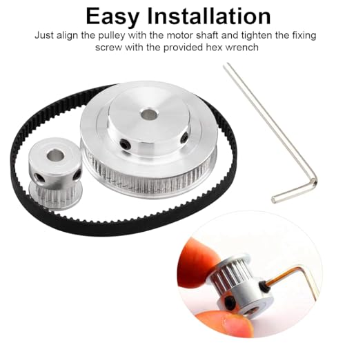 Serplex® Synchronous Wheel for 3D Printer Timing Pulley Printer Timing Gear for 3D Printer with FDM Tech 20 & 60 Teeth 5mm Bore Aluminum Timing Pulley with Length 200mm x6mm Belt - Image 5