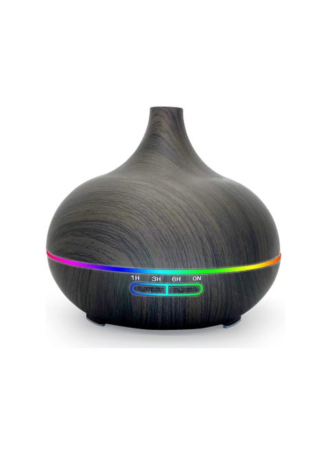 SKY-TOUCH Essential Oil Diffuser, 550ml Oil Diffuser with 4 Timer, Aromatherapy Diffuser with Auto Shut-off Function, Cool Mist Humidifier BPA-Free for Bedroom Home (Dark Brown)