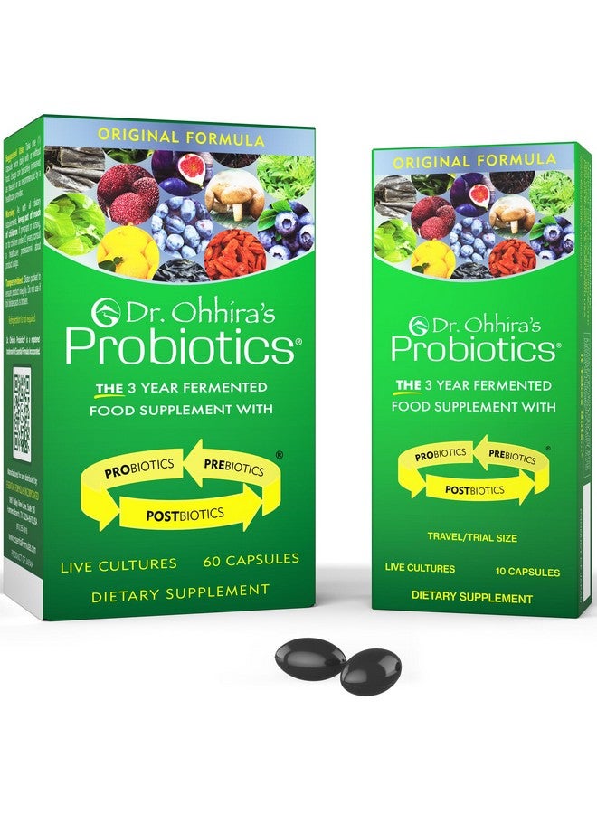 essential formulas Dr. Ohhira's Probiotics, Original Formula, 60 Caps with Bonus 10 Capsule Travel Pack - 13 Probiotic Strains with Prebiotics and Postbiotics - Image 1