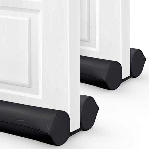 Comfyanno 2 Pack Under Door Draft Stopper - Bottom Door Gap Filler & Seal - Fits 30” to 36” Door, Block Cold Air, Noise, Sound, Bugs, Dust, Easy to Install, Double Side Block, No Adhesive, Black - Image 1