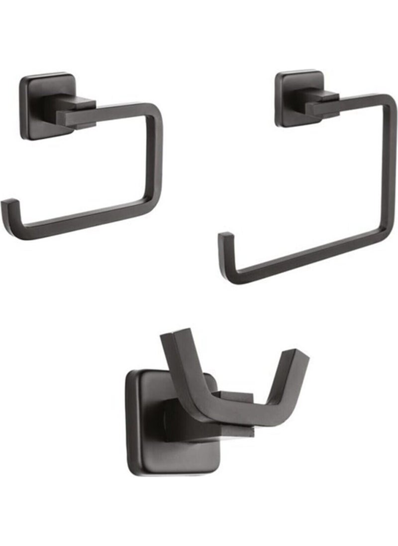 Fndhome Black Square Bathroom Set of 3 Toilet Paper Holder, Towel Holder, 2 Piece Robe Hanger - pzsku/Z568DA8814BBDC465D3AFZ/45/_/1725725422/85354d73-038c-4c8d-a34c-836fd51b4fb9