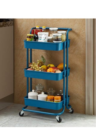 3 Tier Rolling Utility Cart with Handles and Lockable Wheels Blue - pzsku/Z568DB480EA4A462F3ACBZ/45/_/1727003846/22c7d87b-d78e-4a23-b8e9-6beae32f54b6