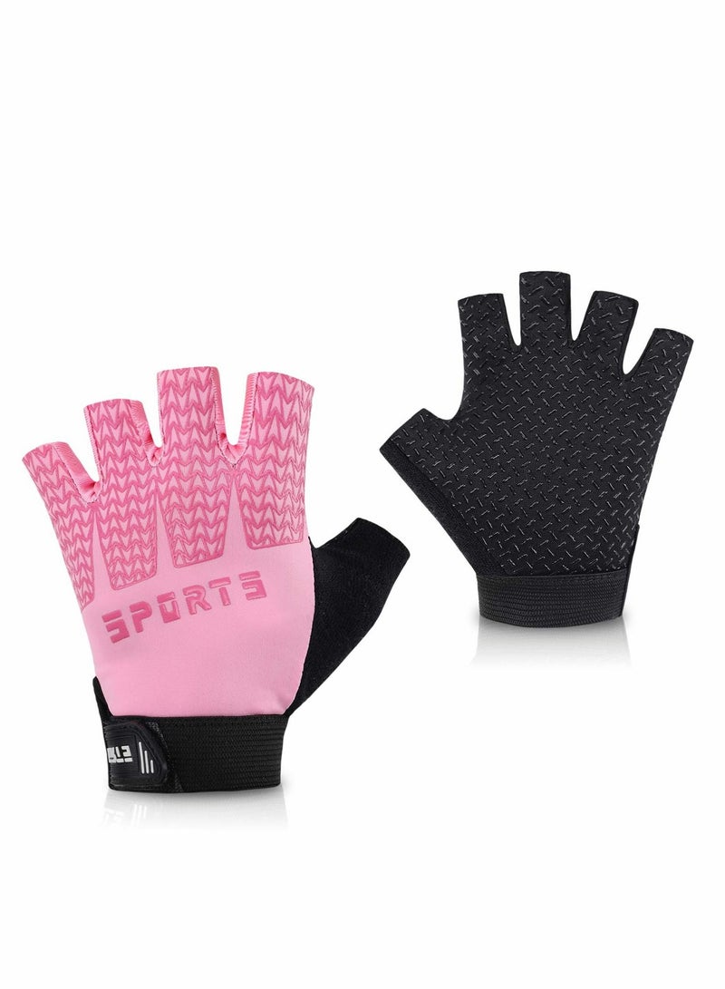 Excefore Kids Sport Gloves, Kids Half Finger Gloves, Kids Boys Girls Cycling Gloves, Kids Fishing Gloves for Cycling Camping Fishing Outdoor Sports, M - Image 1