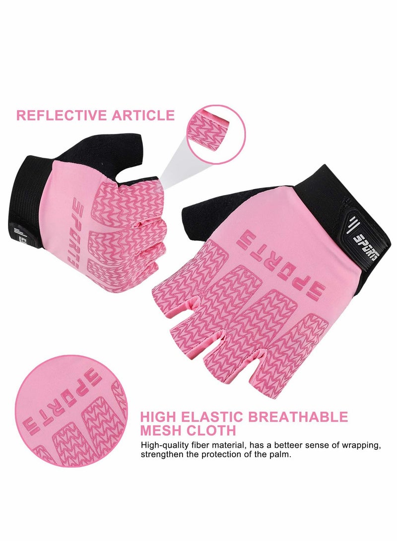 Excefore Kids Sport Gloves, Kids Half Finger Gloves, Kids Boys Girls Cycling Gloves, Kids Fishing Gloves for Cycling Camping Fishing Outdoor Sports, M - Image 3