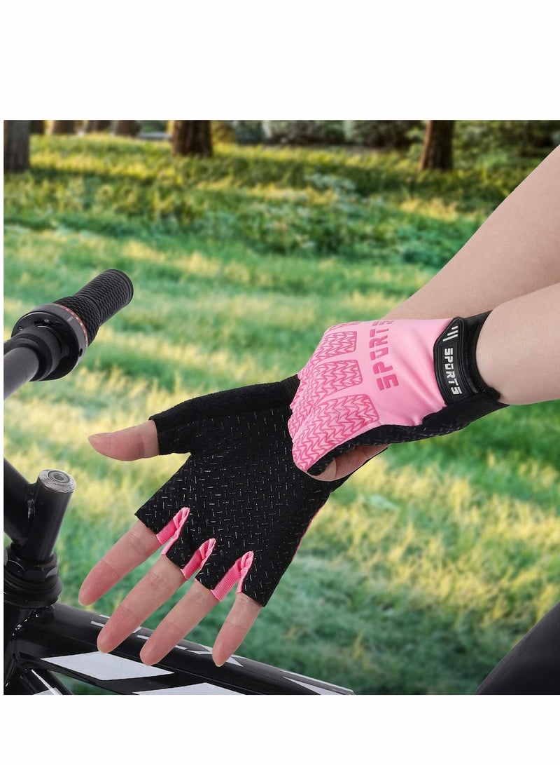 Excefore Kids Sport Gloves, Kids Half Finger Gloves, Kids Boys Girls Cycling Gloves, Kids Fishing Gloves for Cycling Camping Fishing Outdoor Sports, M - Image 5