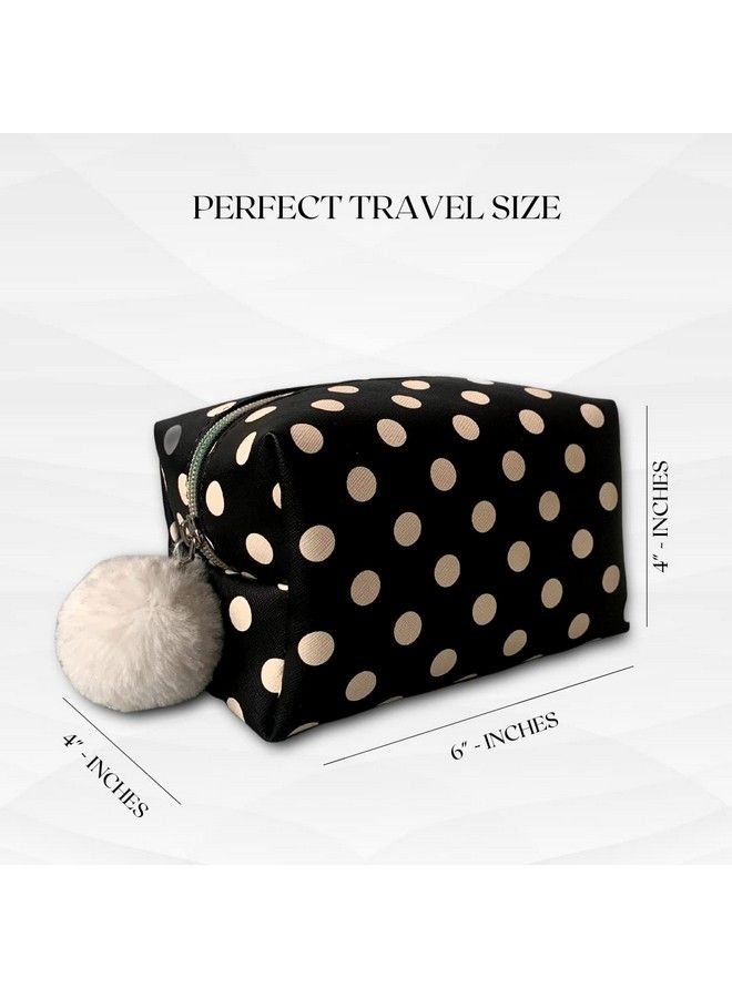 STRUTT حقائب السفر بنقشة البولكا دوت/حقيبة مكياج/حافظة مستحضرات التجميل/منظم سفر للنساء - Image 4