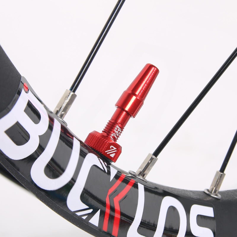 BUCKLOS Tubeless Presta Valve Stem 40/44/55/60/65/80/100 mm, Valve Stem Kit with Valve Core Removal Tool for Road Bike/Mountain Bike/MTB, Fit Most Bicycle Rims, Super Light Durable Aluminum Stem Red - Image 4