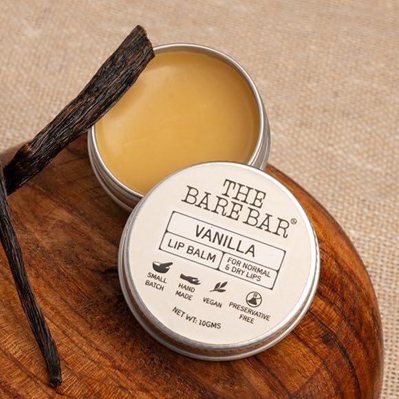 The Bare Bar Vanilla Lip Balm - 10 gm |With Natural Butters & Oils | For Pigmented, Dry, Damaged And Chapped Lips | Soft & Smooth Lips - Image 5