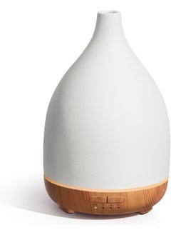 InnoGear InnoGear Oil Diffuser, 300ML Ceramic Diffuser for Essential Oils Handcrafted Aromatherapy Diffuser Ultrasonic Cool Mist Humidifier with 4 Timers Waterless Auto Off for Room Office, White 