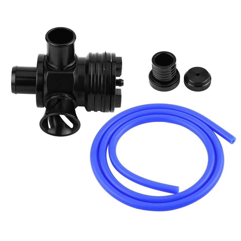 صمام نفخ Turbo BOV منحني سياراتي أسود لمحركات 1.8T و 2.7T - Image 1