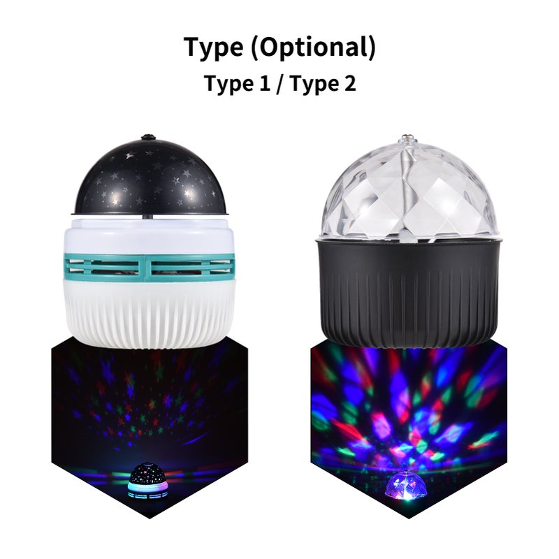USB Starry Night Light Projector USB Star Light Mini Disco Light Colors Stage Light Stunning Starry Sky Projection and Colorful Rotating Lights Disco Ball Lamp Atmosphere Decorative Lamp for Ceiling - Image 2