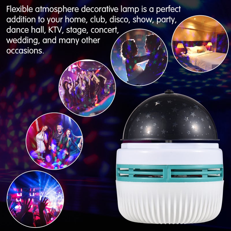 USB Starry Night Light Projector USB Star Light Mini Disco Light Colors Stage Light Stunning Starry Sky Projection and Colorful Rotating Lights Disco Ball Lamp Atmosphere Decorative Lamp for Ceiling - Image 4