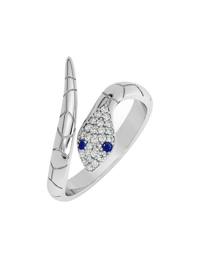 CLARA خاتم أصبع ثعبان من الفضة الإسترلينية 925 مع حزام قابل للتعديل | هدية للنساء والفتيات والزوجات والصديقات | مرصع بزركون سويسري ومطلي بالروديوم - Image 1