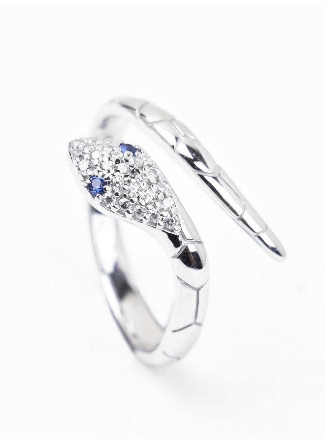 CLARA خاتم أصبع ثعبان من الفضة الإسترلينية 925 مع حزام قابل للتعديل | هدية للنساء والفتيات والزوجات والصديقات | مرصع بزركون سويسري ومطلي بالروديوم - Image 3